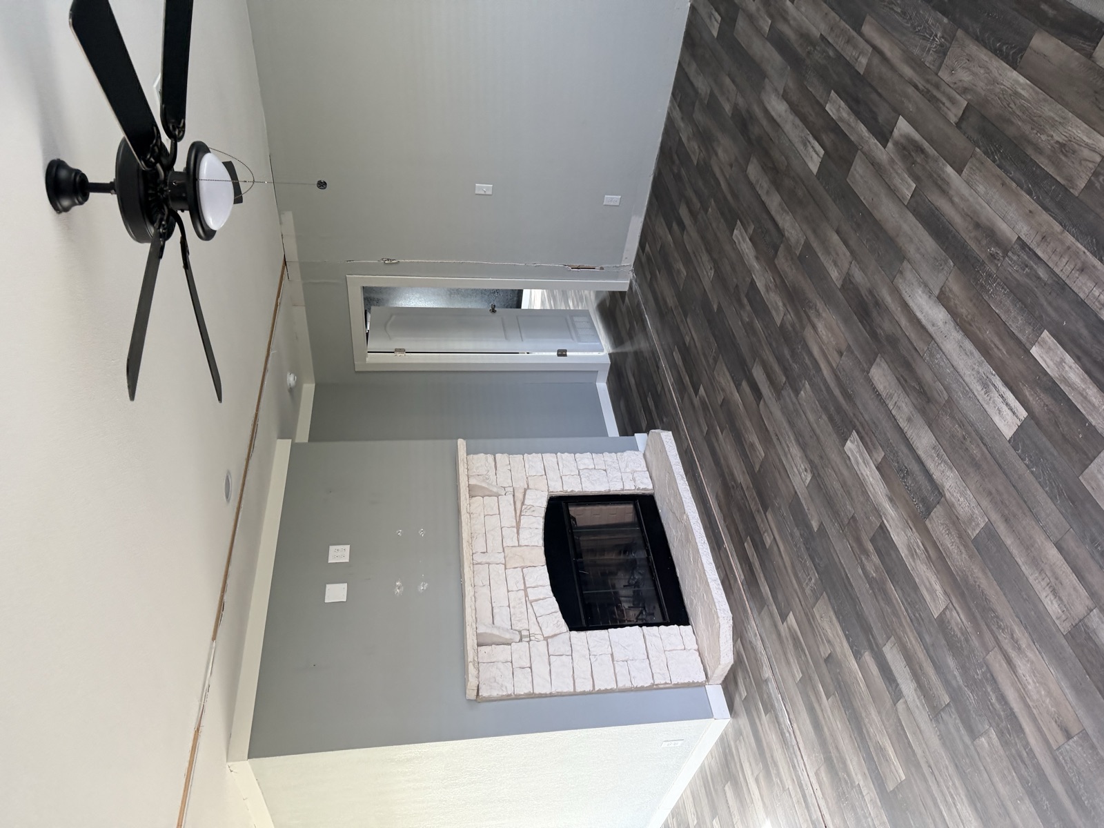 Living area and kitchen