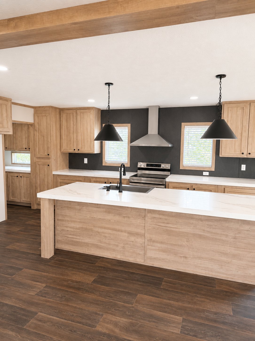 Kitchen island with apron sink