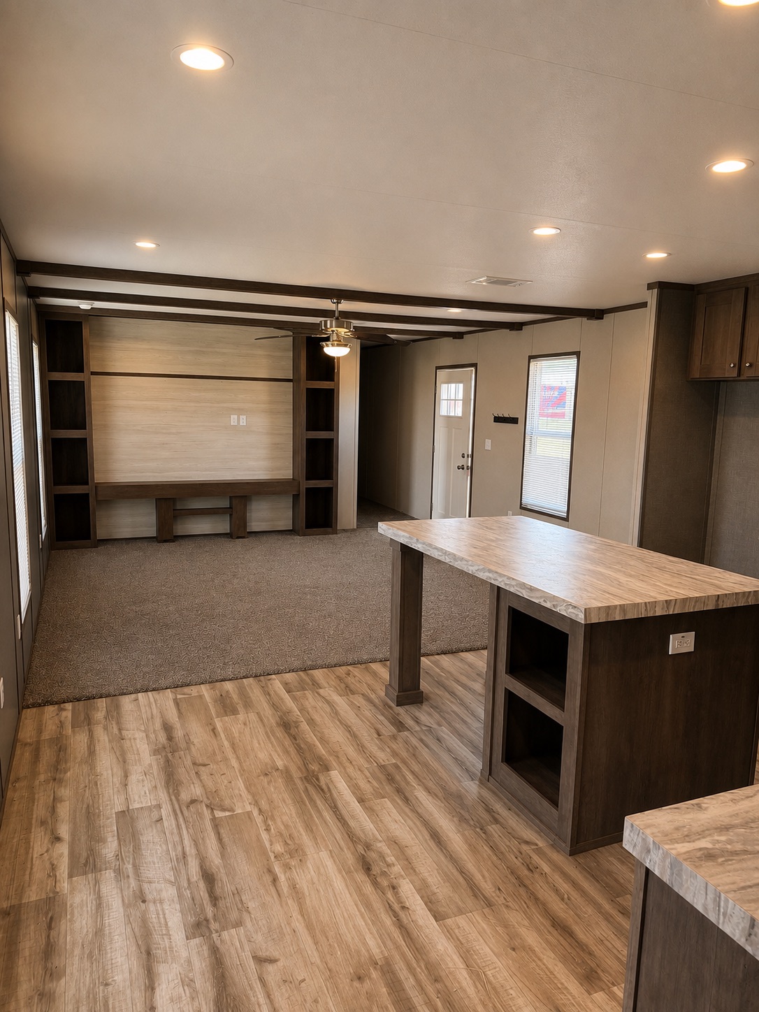 Open living and kitchen